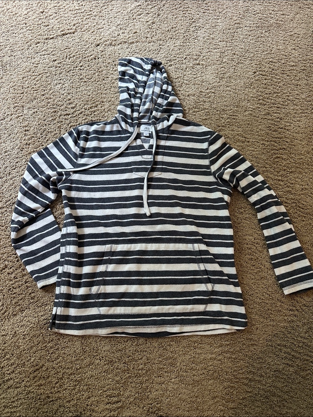 Surfside Supply Black & Cream Striped Hooded Pullover
